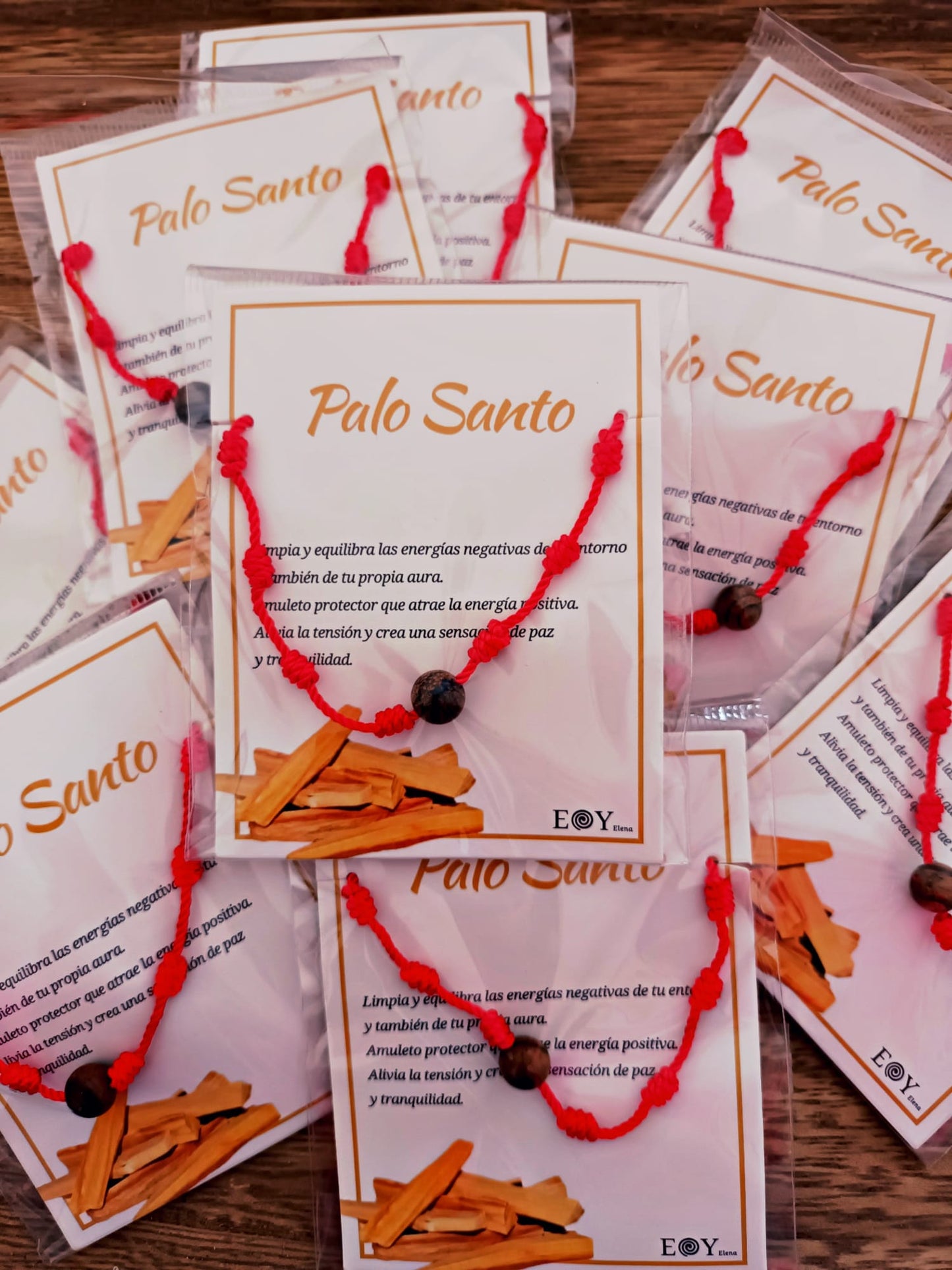 Pulsera 7 nudos con Palo Santo
